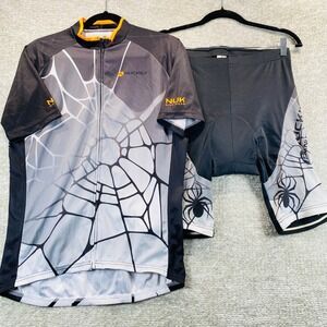 Nuckily‎ Mens Cycling Jersey and Bib Shorts Set Spider Web Graphic